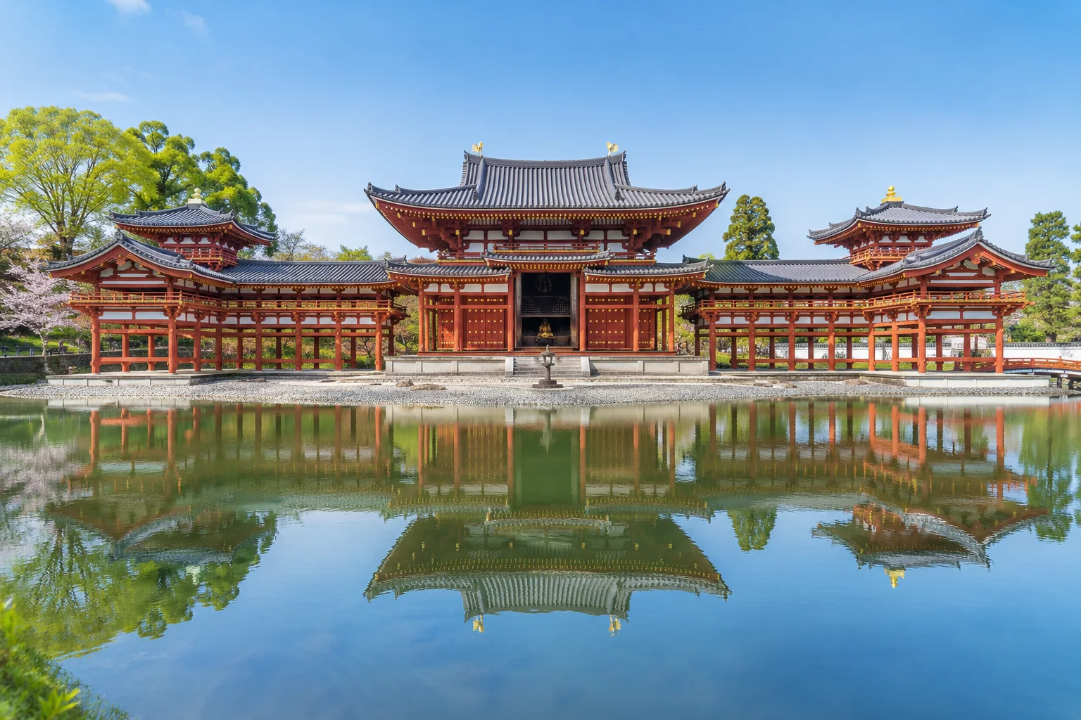 宇治平等院鳳凰堂池景