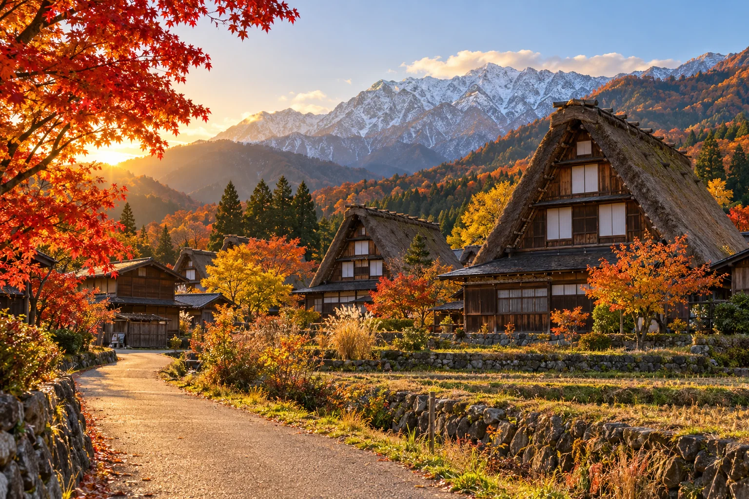 白川鄉合掌村秋日街景