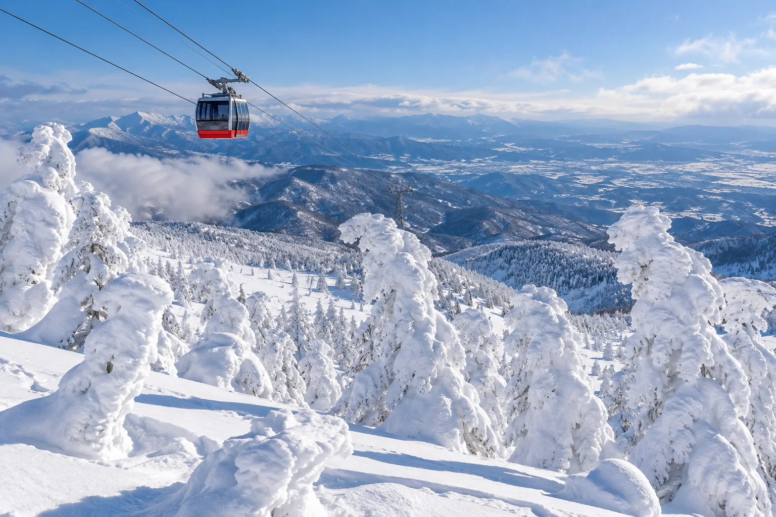 山形藏王纜車與樹冰雪怪