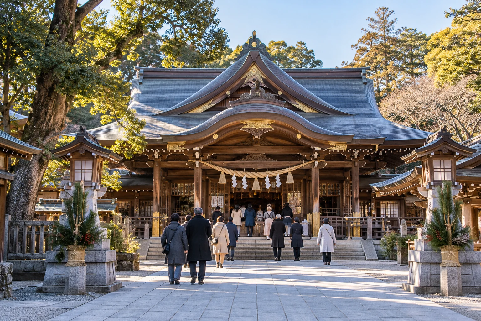 森林參道與新年祈福氛圍